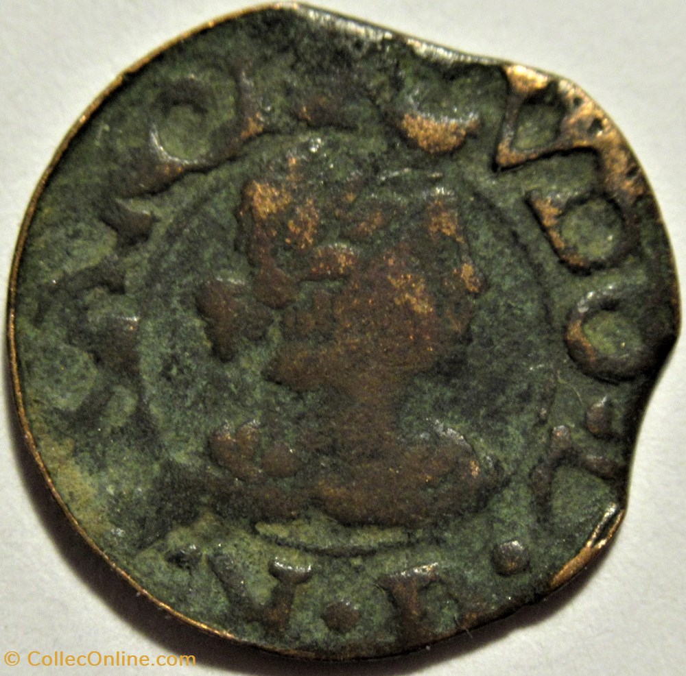monnaies europe medievale principaute catalogne 1643 ciudad de vich dinero luis xiii de francia