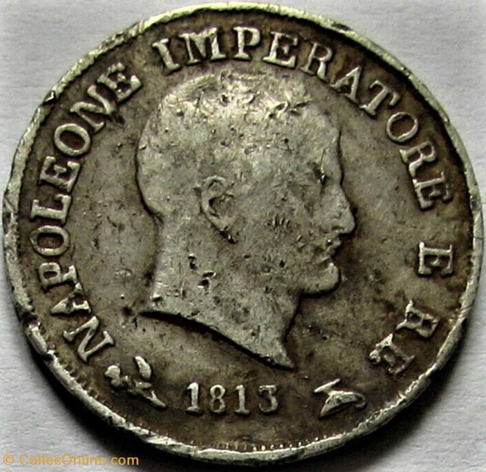 1813 Regno d'Italia, 10 Soldi Bologna - Napoleone I 2 monnaies monde italie 1813 regno italia 10 soldi bologna napoleone i