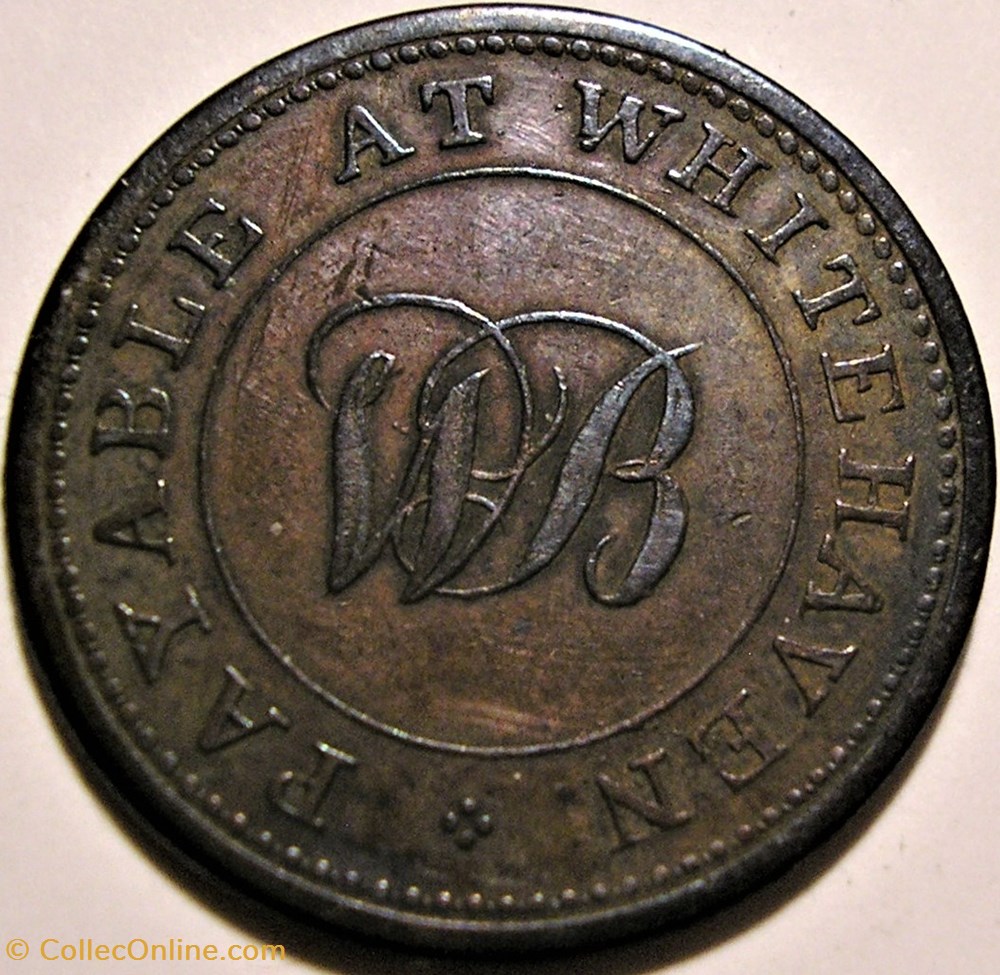 monnaie jeton mereaux 1812 farthing wilson bragg co whitehaven cumberland england
