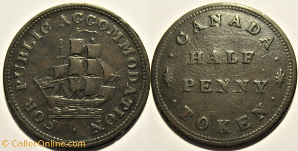 monnaies monde canada quebec halfpenny token c 1830 31 for public accommodation