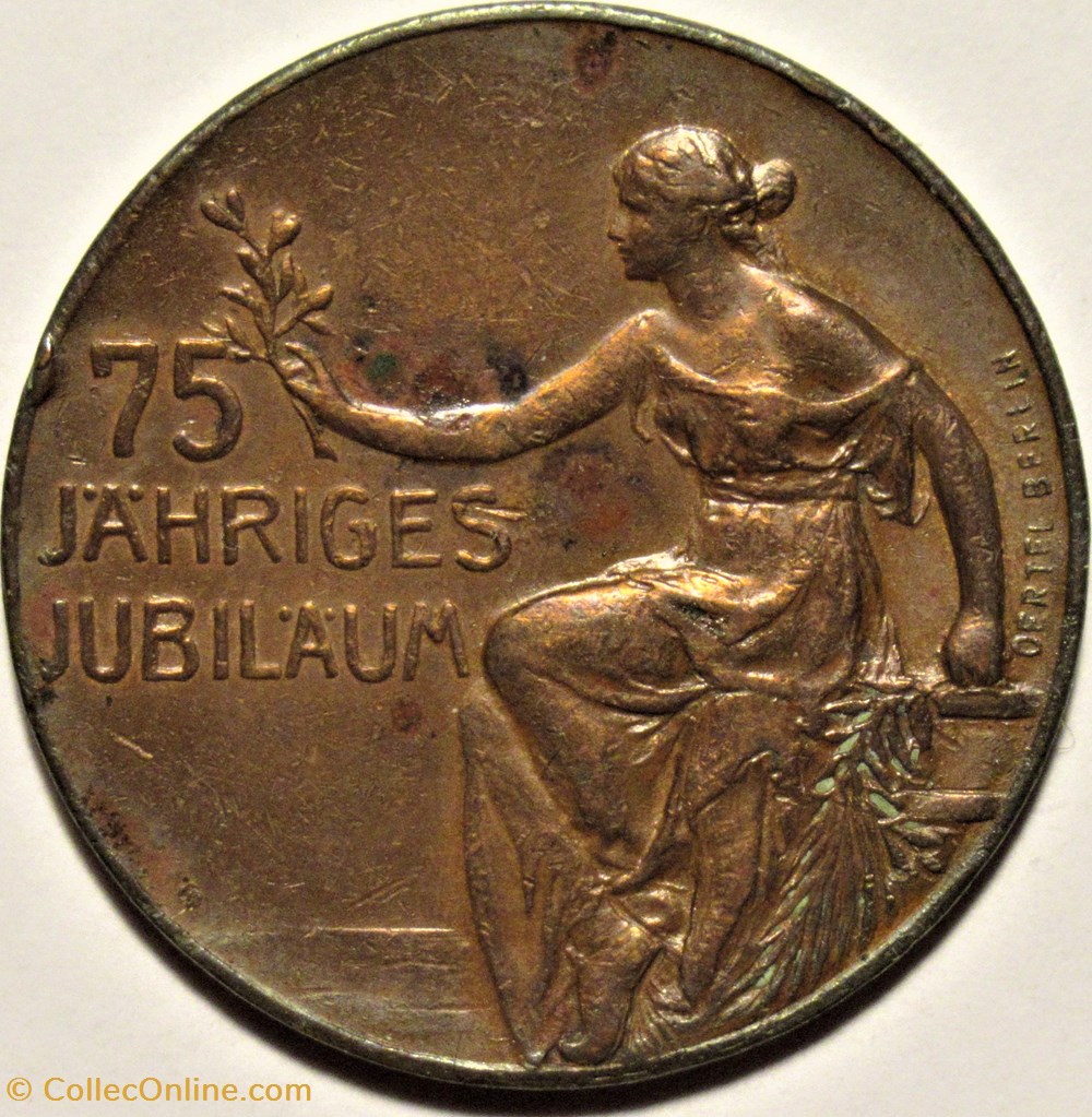 medailles allemagne empire allemand germany 1914 v manheimer jubilee medal 75th anniversary