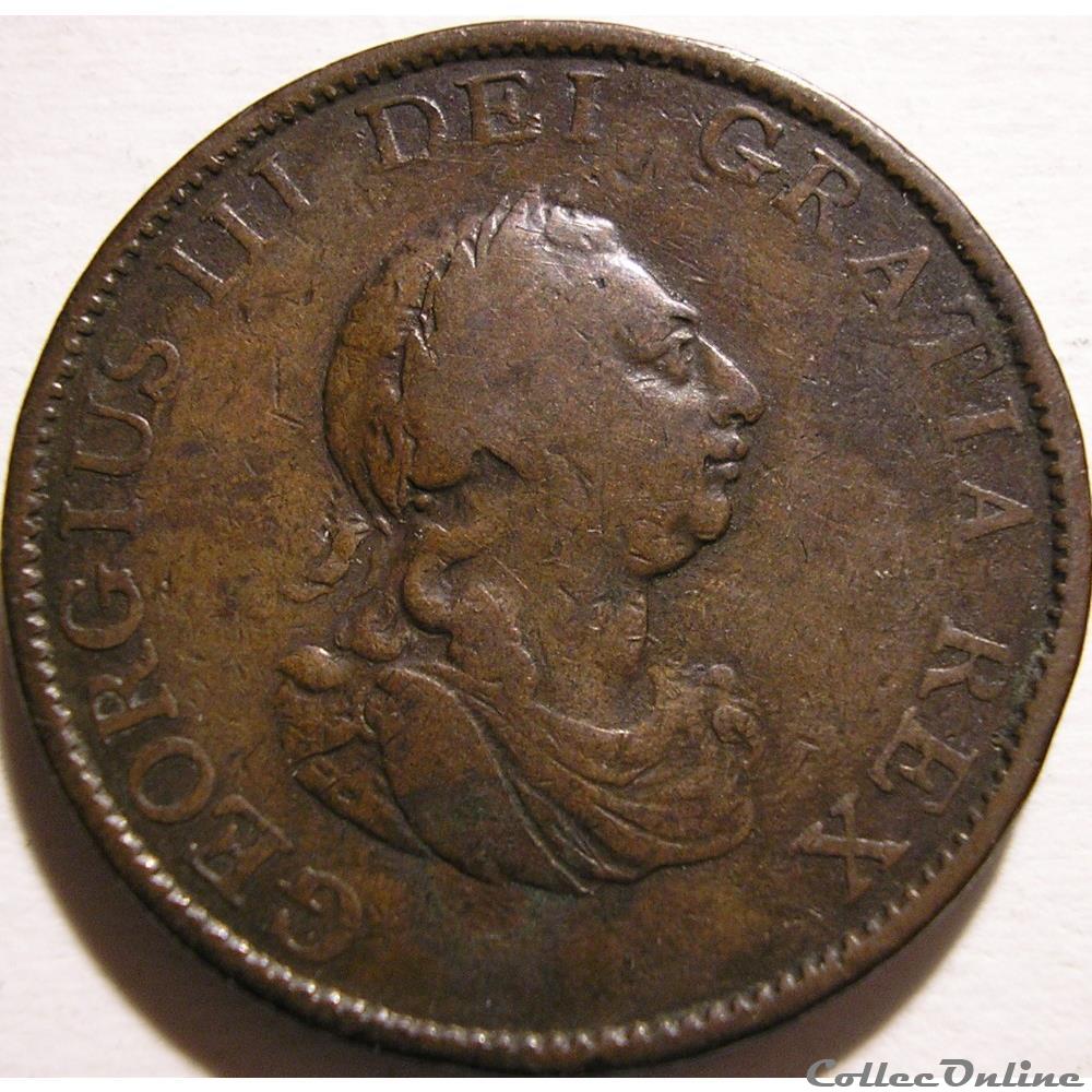 George III - Half Penny 1799 Great Britain (ex.2) monnaie monde royaume uni george iii half penny 1799 great britain ex 2