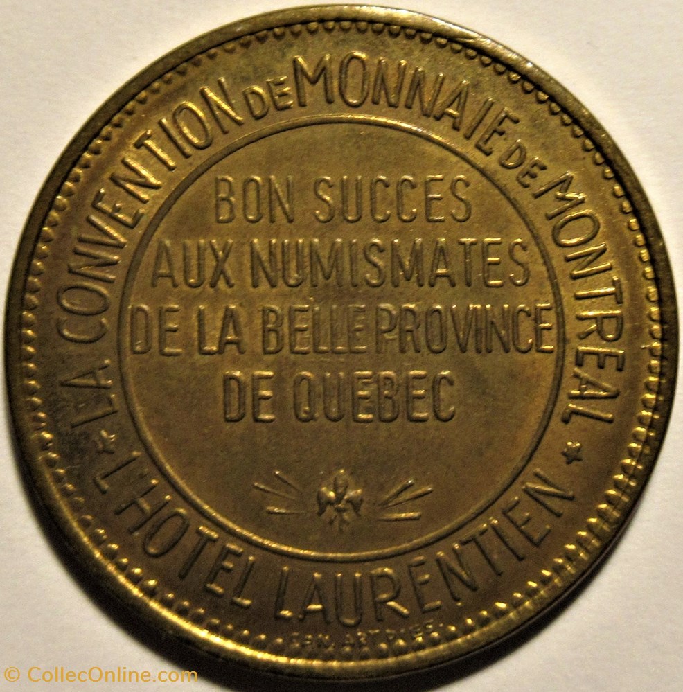 La convention de monnaie de Montréal, Québec, Jeton 50 Cents 2 monnaies jetons mereaux la convention de monnaie de montreal quebec jeton 50 cents
