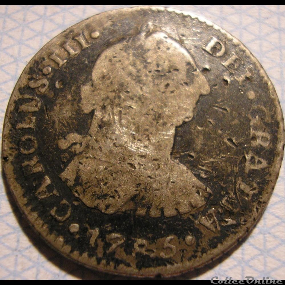 Guatemala - 1 Real 1785 NG M - Carlos III de España 2 monnaies monde guatemala 1 real 1785 ng m carlos iii de espana