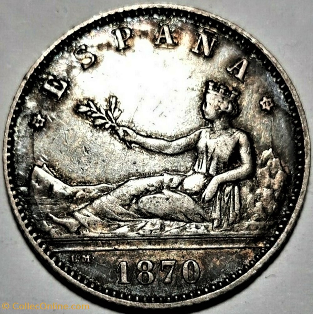 monnaies monde espagne 1870 peseta provisional government of spain