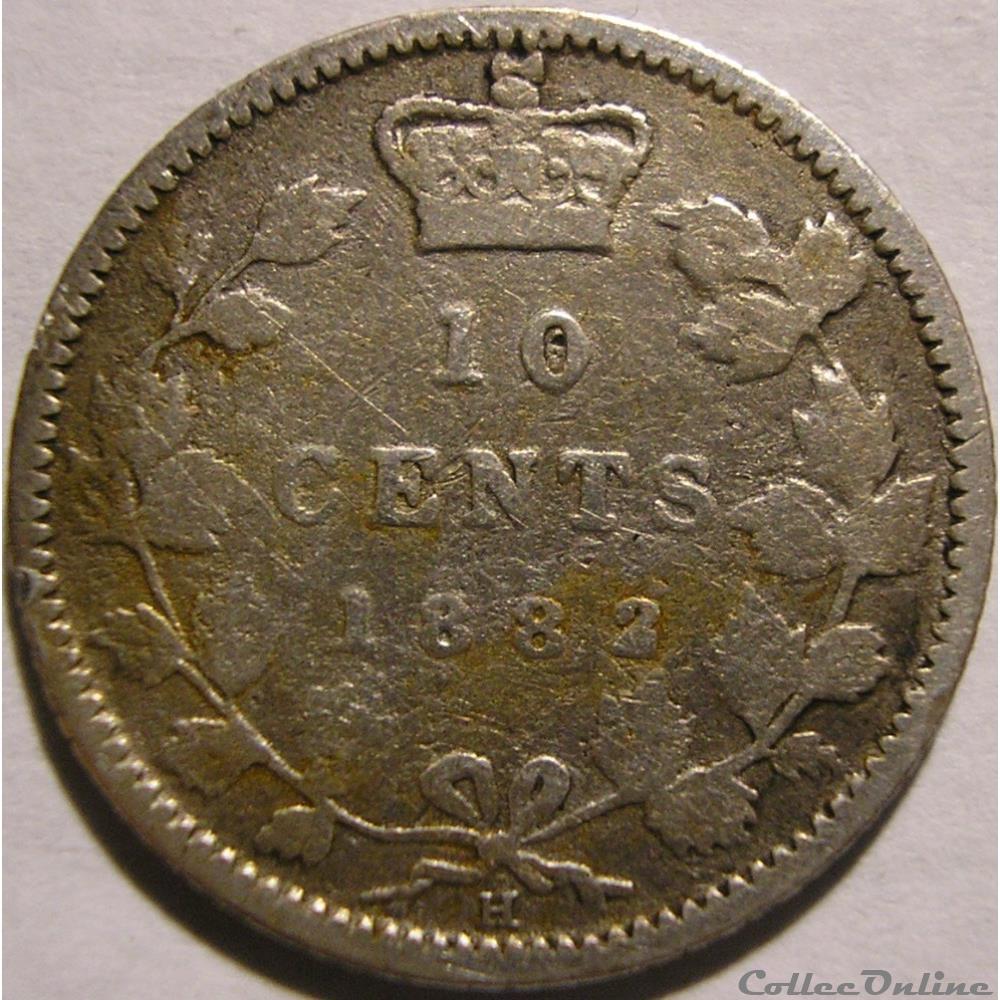 Victoria - 10 Cents 1882 Heaton monnaies monde canada victoria 10 cents 1882 heaton