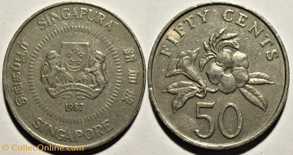 Singapore - 50 Cents 1987 monnaies monde singapour singapore 50 cents 1987