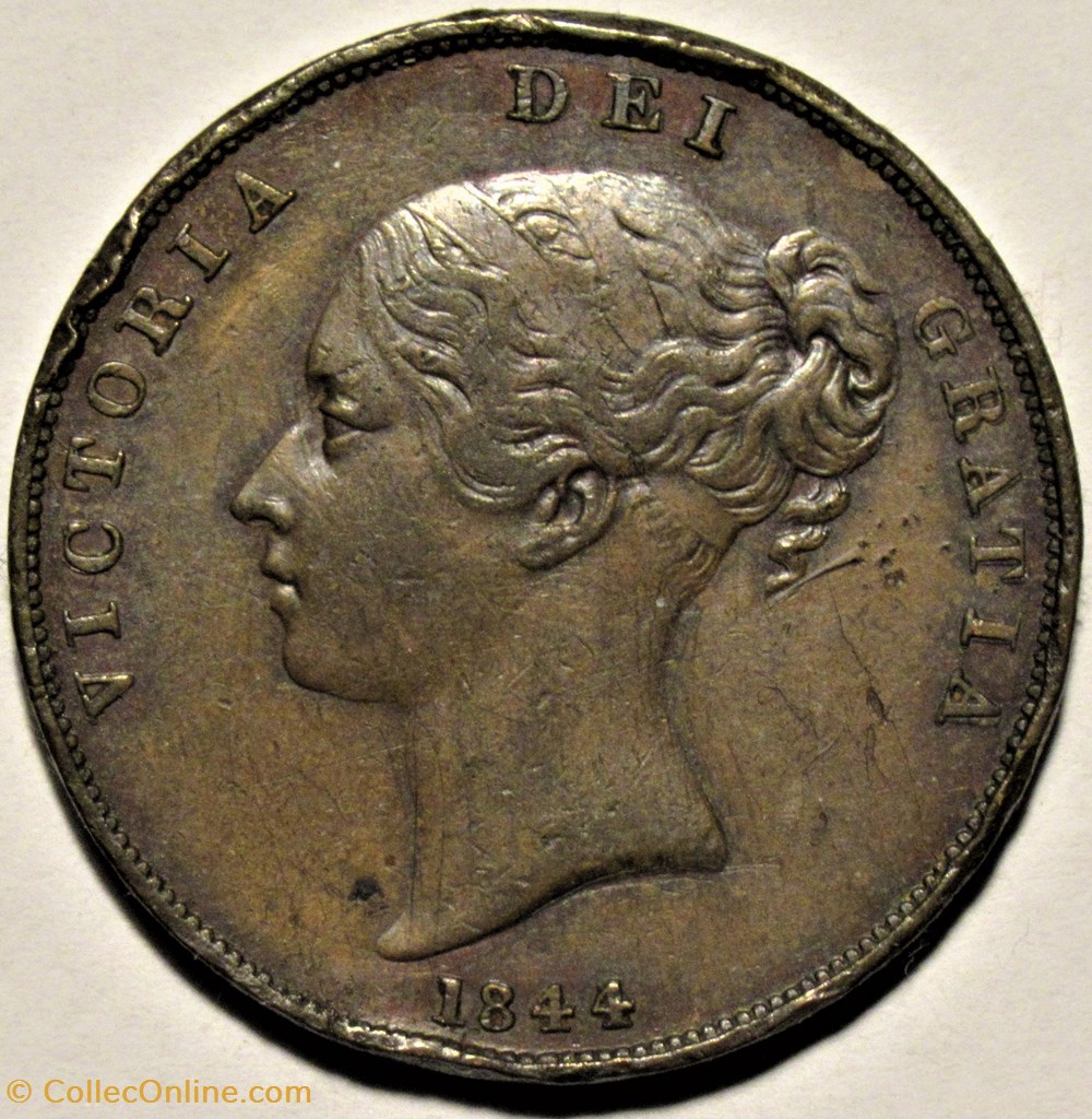 Victoria - One Penny 1844 - Kingdom of Great Britain monnaies monde royaume uni victoria one penny 1844 kingdom of great britain