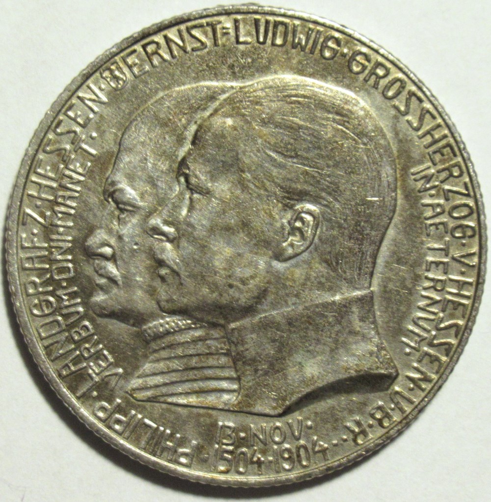 Ernst Ludwig - 2 Mark 1904 Grand Duchy Hesse-Darmstadt monnaies monde allemagne ernst ludwig 2 mark 1904 grand duchy hesse darmstadt
