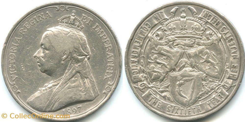 Victoria - 1897 Diamond Jubilee Silver Medal - GB medaille royaume uni victoria 1897 diamond jubilee silver medal gb