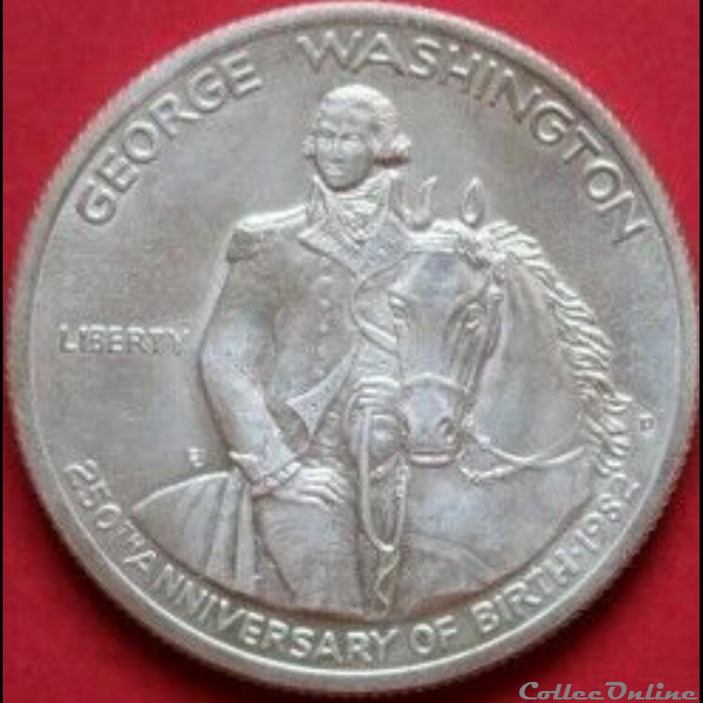 George Washington Half $ - 250th Anniversary - 1982 D monnaie monde etat uni george washington half 250th anniversary 1982 d