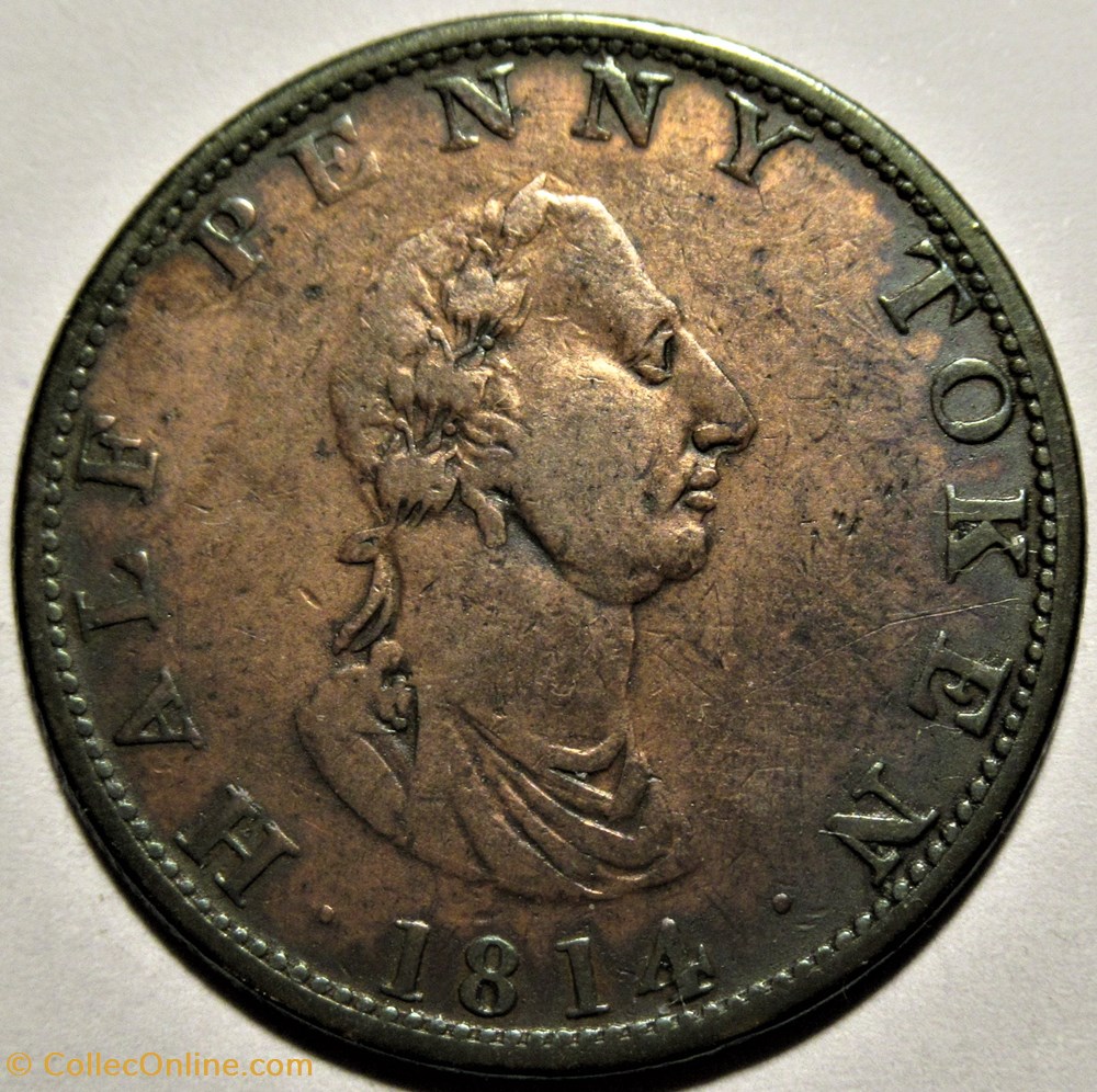 George III - HalfPenny Halifax Token 1814 - Carrit & Alport 2 monnaies monde canada george iii halfpenny halifax token 1814 carrit alport
