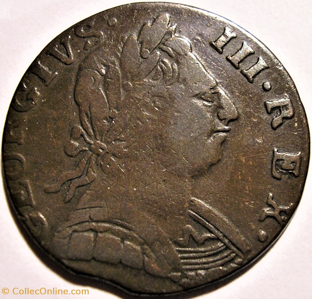 monnaie monde etat uni 1775 half penny no regal george iii great britain ex 12