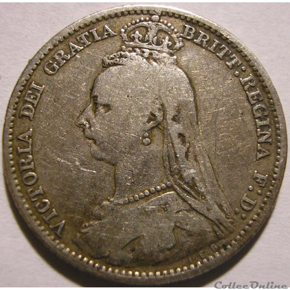 Victoria - Sixpence 1890 - Kingdom of Great Britain monnaies monde royaume uni victoria sixpence 1890 kingdom of great britain