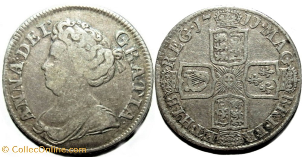 Anne - 1 Shilling, 1711 - Kingdom of Great Britain and Ireland monnaies europe medievale royaume angleterre anne 1 shilling 1711 kingdom of great britain and ireland