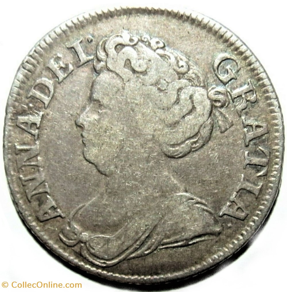 Anne - 1 Shilling, 1711 - Kingdom of Great Britain and Ireland 2 monnaies europe medievale royaume angleterre anne 1 shilling 1711 kingdom of great britain and ireland