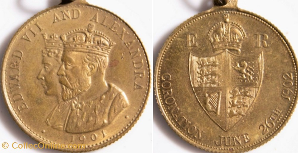 medaille royaume uni edward vii alexandra medallion 1902 coronation