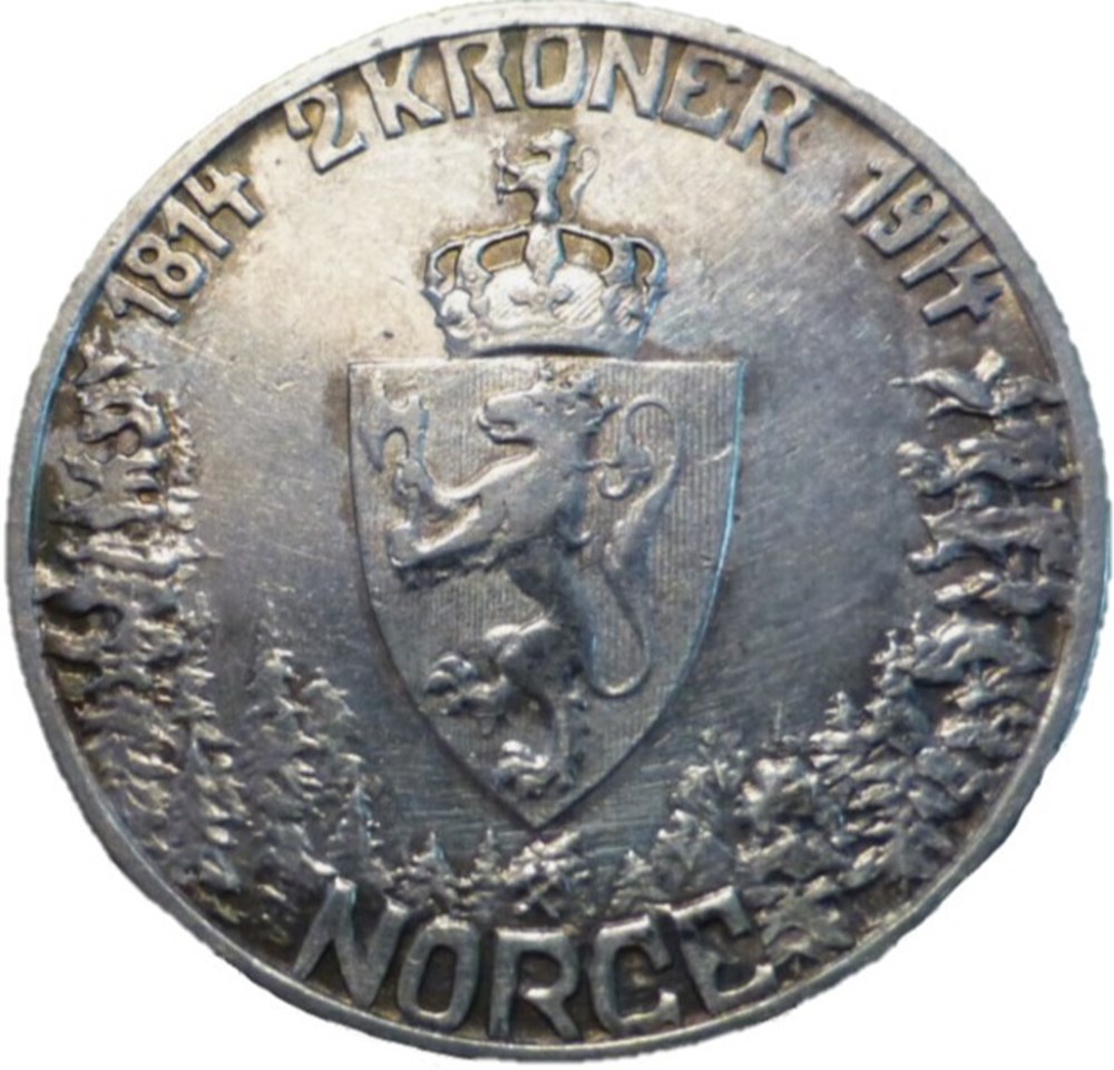 Haakon VII of Norway - 2 Kroner 1914 - 100th Anniversary Constitution monnaies monde norvege haakon vii of norway 2 kroner 1914 100th anniversary constitution