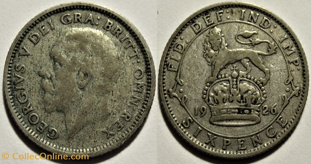 George V - 6 Pence 1926 - Great Britain monnaies monde royaume uni george v 6 pence 1926 great britain