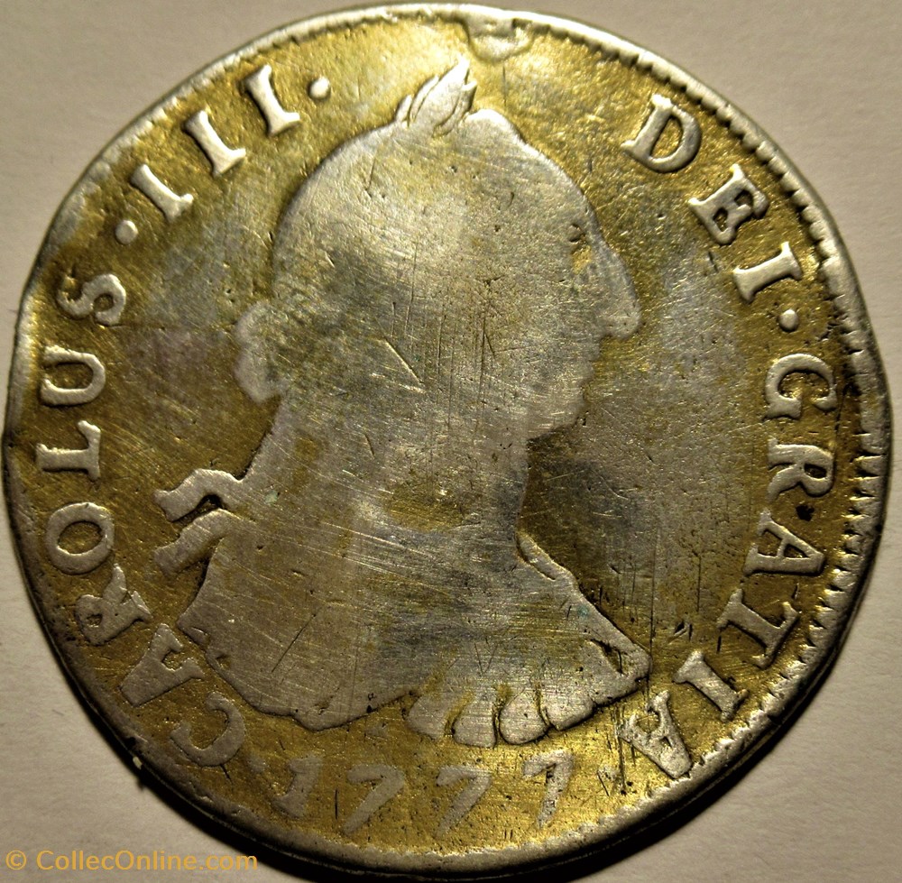 4 Reales (Gilded) 1777 Potosi - Carlos III 2 monnaies monde bolivie 4 reales gilded 1777 potosi carlos iii