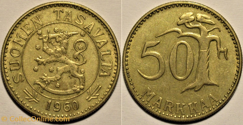 Finland - 50 Markkaa 1960 S monnaies monde finlande finland 50 markkaa 1960 s