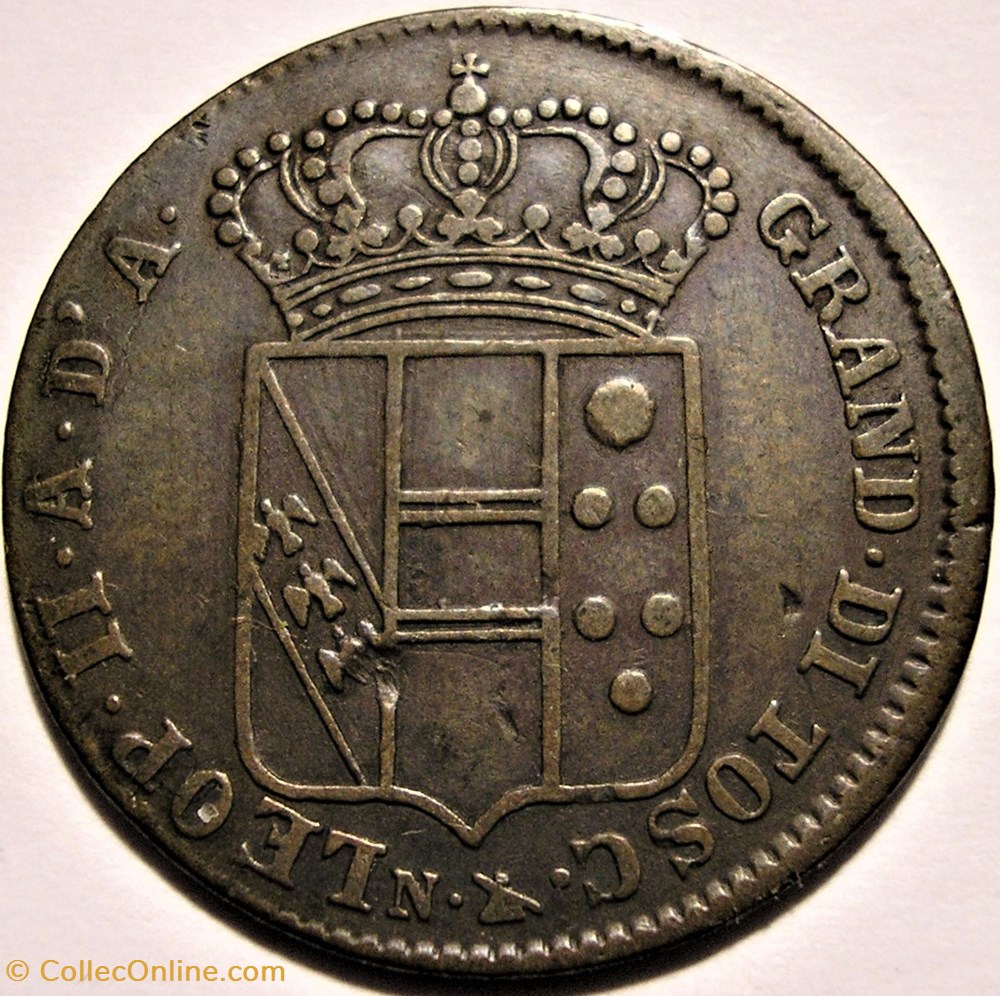 1830 Grand Duché de Toscane, 5 Quattrini - Leopold II Habsbourg-Toscane monnaies monde italie 1830 grand duche de toscane 5 quattrini leopold ii habsbourg toscane