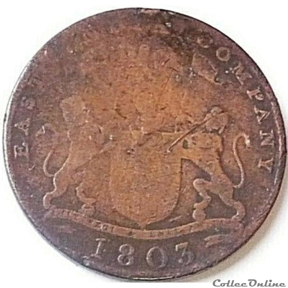 monnaie monde inde king george iii 10 cash 1803 madras presidency