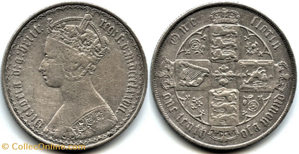 Victoria - One Florin 1877 (2 ex.) - Kingdom of Great Britain monnaies monde royaume uni victoria one florin 1877 2 ex kingdom of great britain