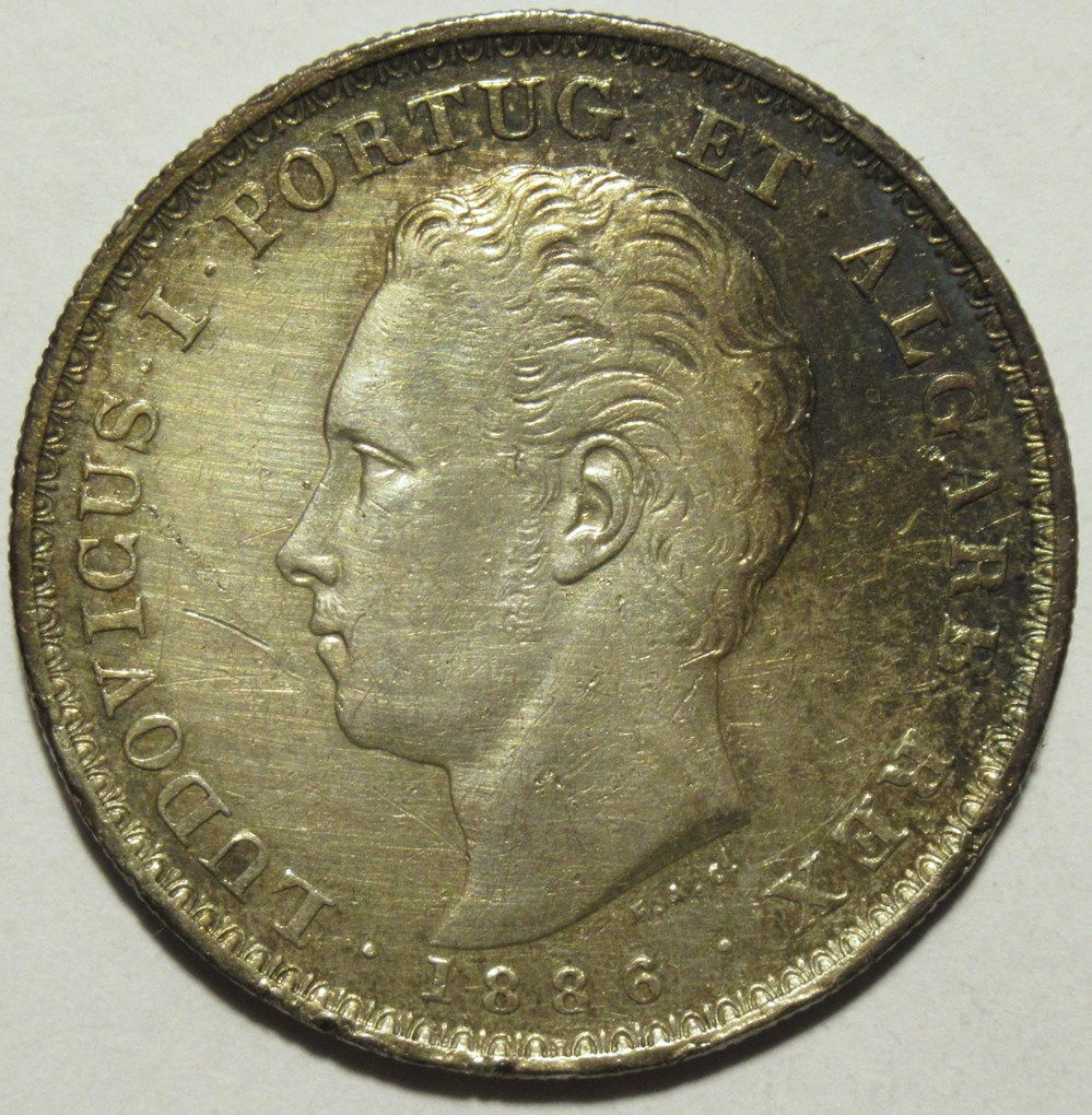 Luís I of Portugal - 500 Reis 1886 monnaies colonies portugaises luis i of portugal 500 reis 1886