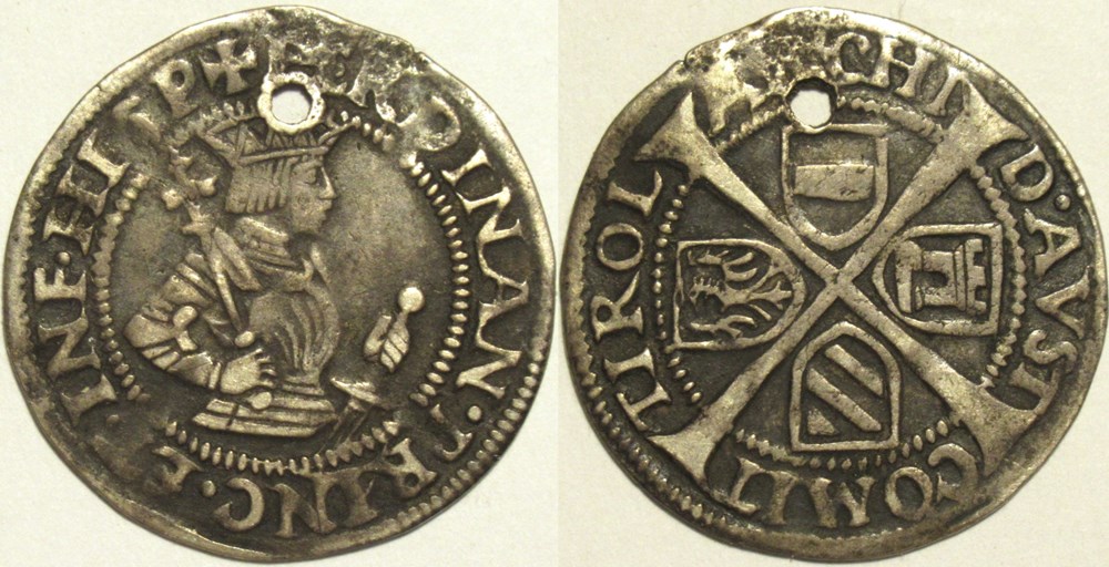 monnaies europe medievale saint empire romain germanique tyrol hall 6 kreuzer c 1522 ferdinand i holy roman emperor