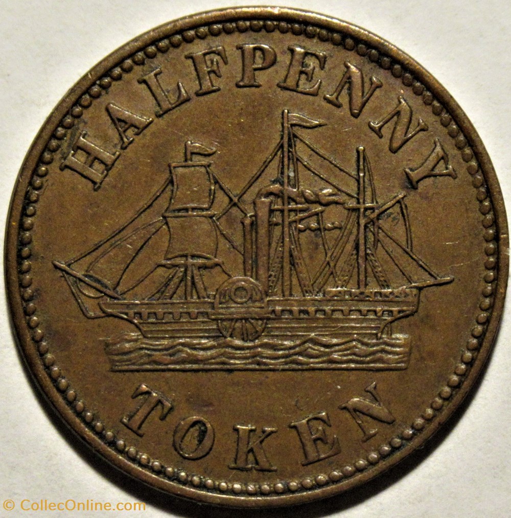 Prince Edward 1858 - HalfPenny Token - Fisheries & Agriculture 2 monnaies monde canada prince edward 1858 halfpenny token fisheries agriculture