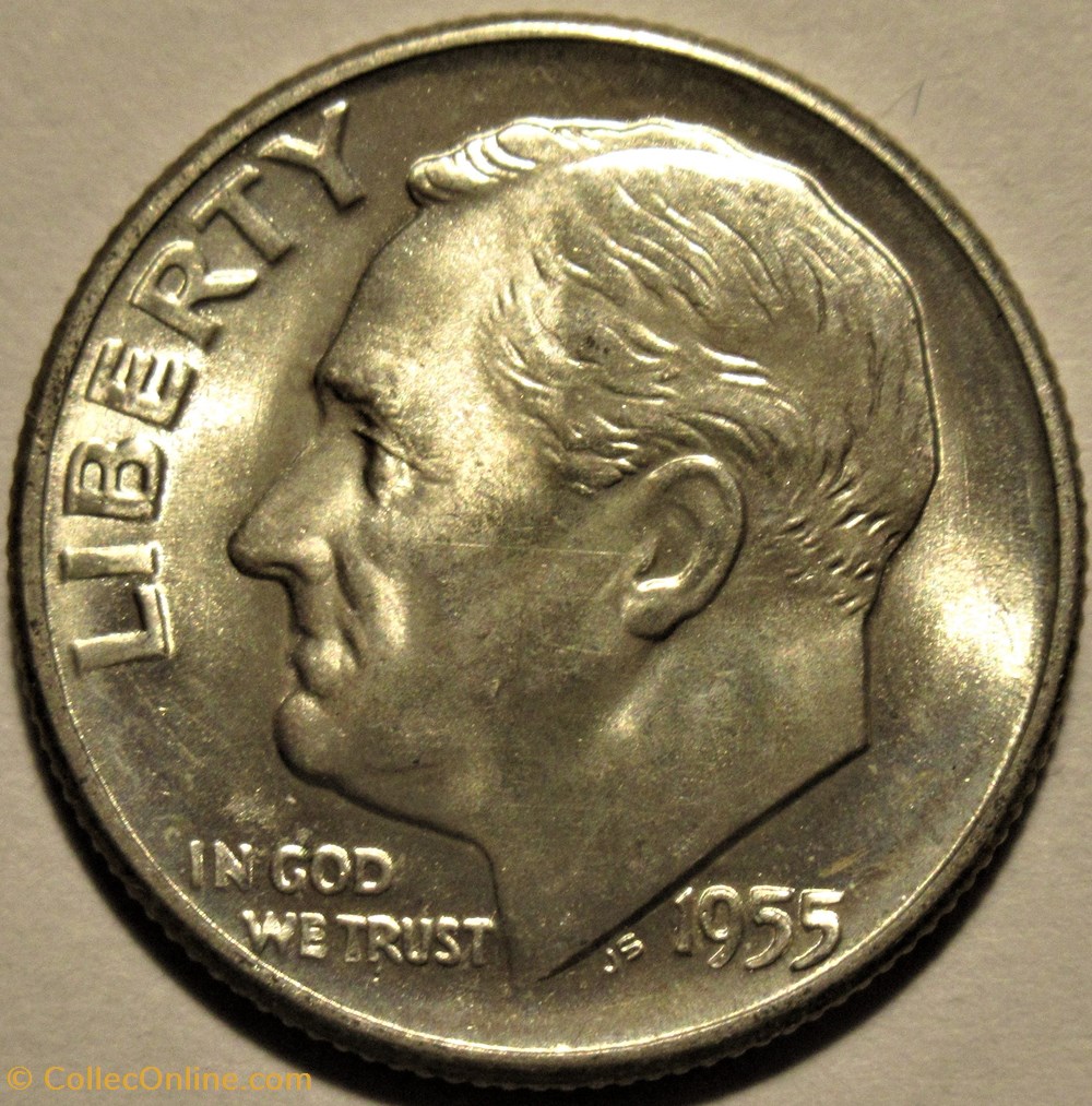 1955 San Francisco Dime - Repunched Mintmark monnaies monde etats unis 1955 san francisco dime repunched mintmark