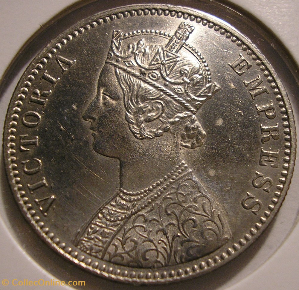 Victoria - One Rupee 1901 Calcutta - British India 2 monnaies monde inde victoria one rupee 1901 calcutta british india