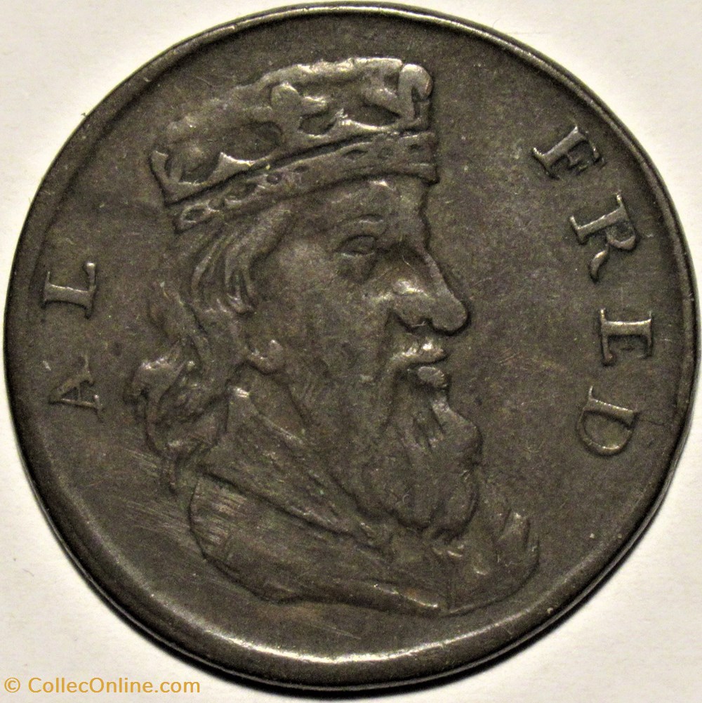 Alfred, Briton's Glory - Evasion HalfPenny Token 1780, England monnaies monde royaume uni alfred briton s glory evasion halfpenny token 1780 england