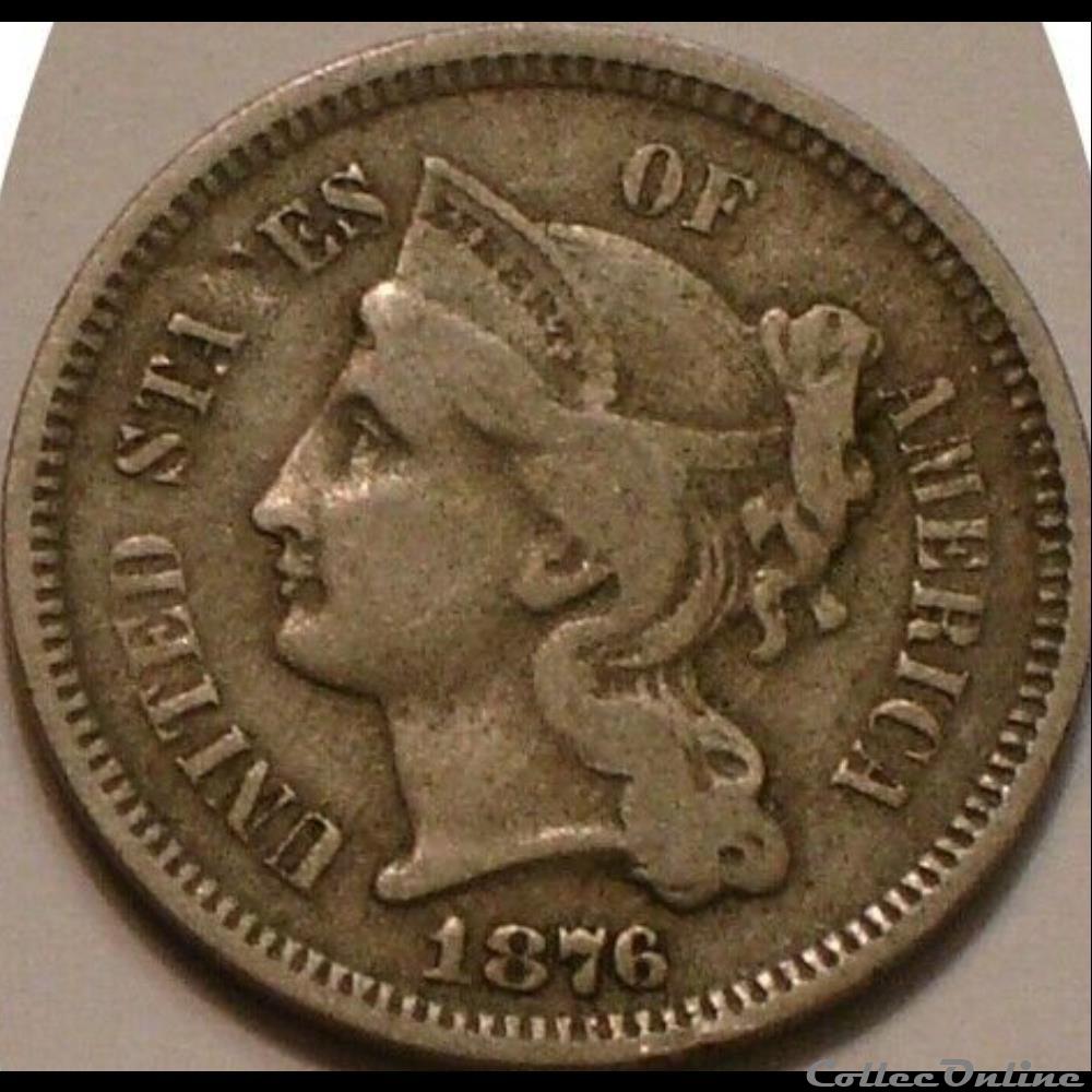 1876 - 3 Cents monnaie monde etat uni 1876 3 cents