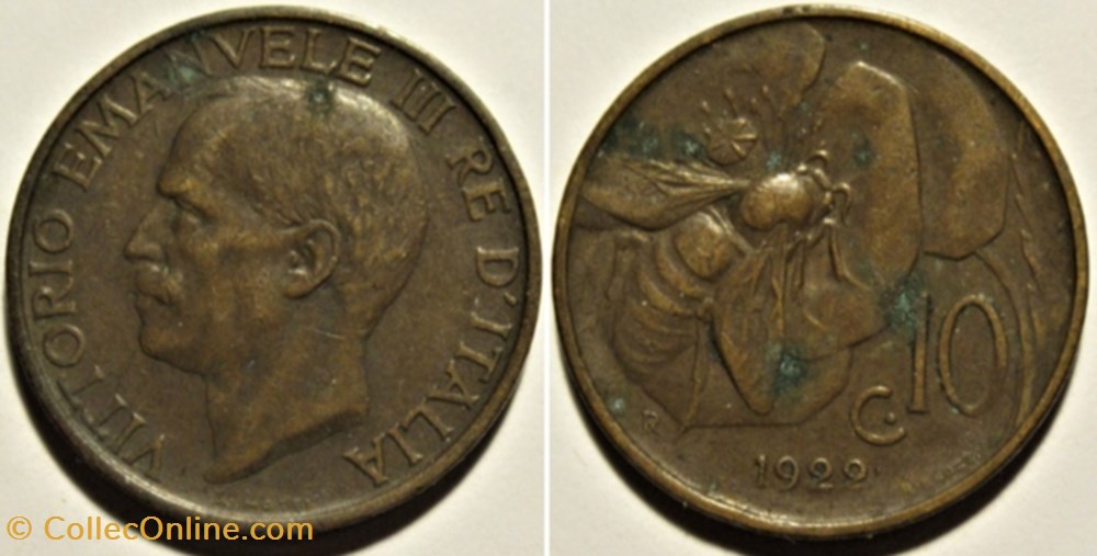 1922 Regno d'Italia, 10 Centesimi, Roma - Vittorio Emanuele III monnaies monde italie 1922 regno italia 10 centesimi roma vittorio emanuele iii