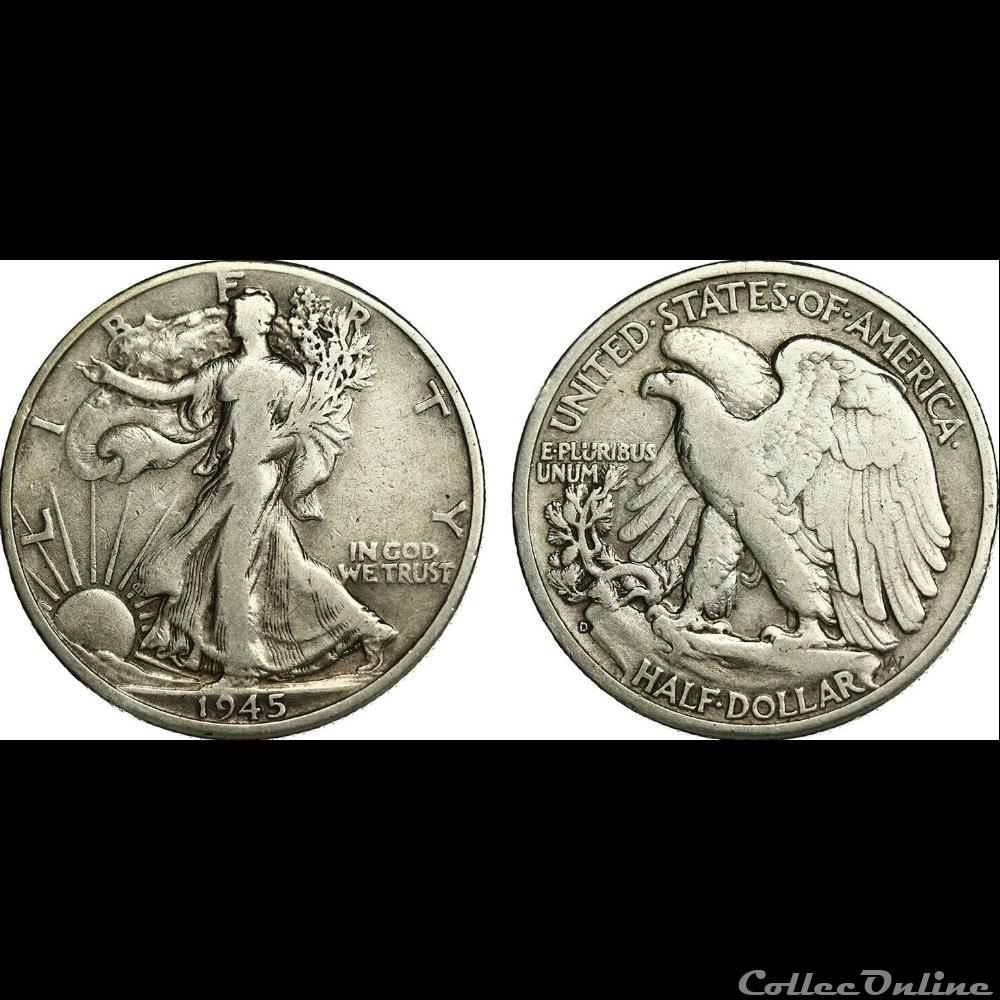 1945 Denver Half $ 3 monnaie monde etat uni 1945 denver half