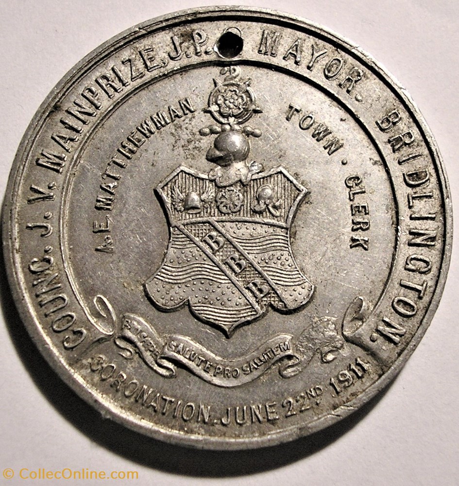 monnaie jeton mereaux george v mary 1911 coronation medal bridlington uk