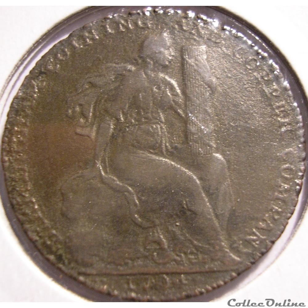 1794 HalfPenny Mining & Copper Co. - Birmingham, Warwickshire monnaie monde royaume uni 1794 halfpenny mining copper co birmingham warwickshire