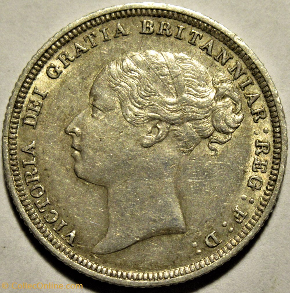 Victoria - Sixpence 1883 Kingdom of Great Britain 4 monnaies monde royaume uni victoria sixpence 1883 kingdom of great britain
