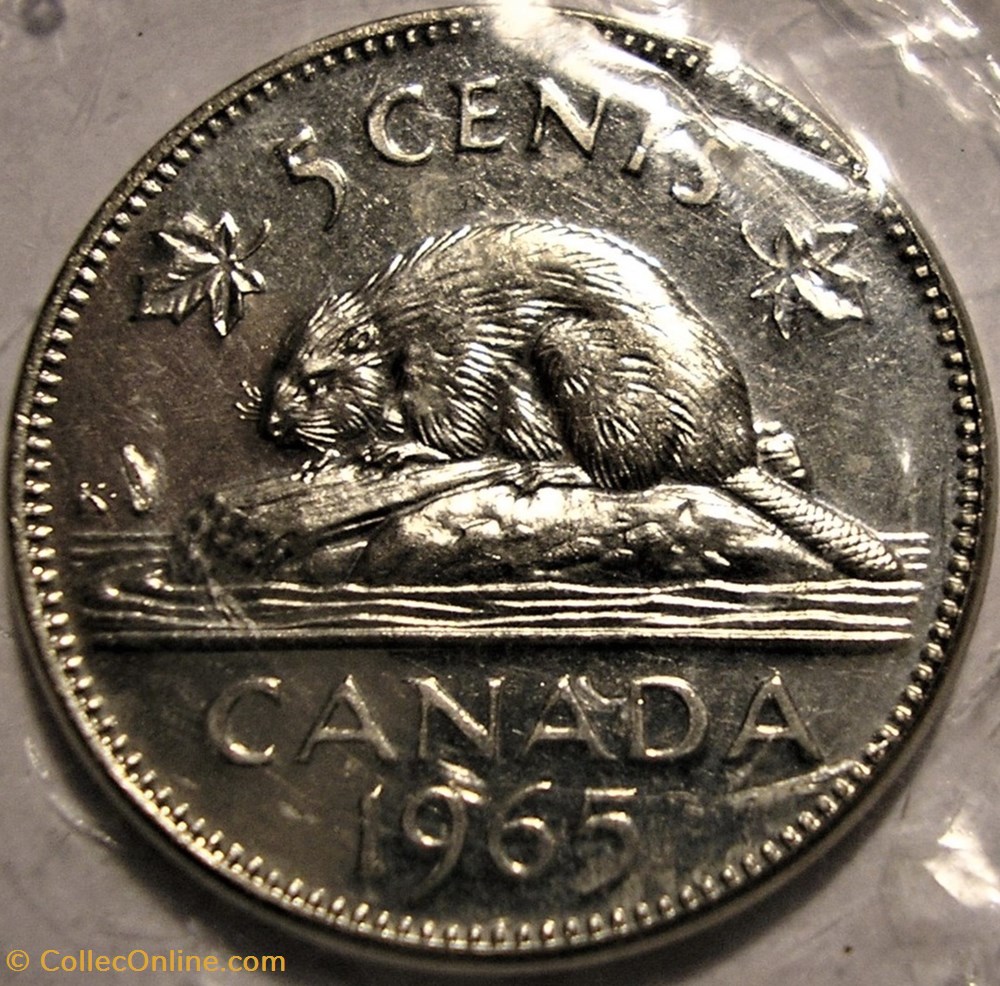 Elizabeth II - 5 Cents 1965 FDC monnaie monde canadum elizabeth ii 5 cents 1965 fdc