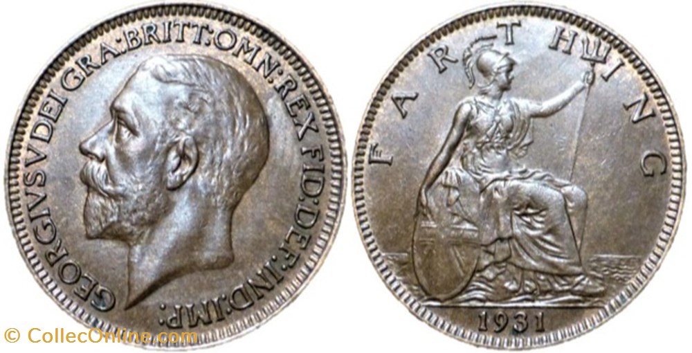 George V - Farthing 1931 - Great Britain monnaies monde royaume uni george v farthing 1931 great britain
