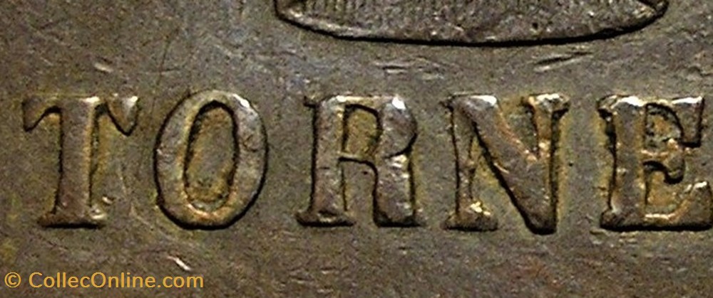1848 Royaume de Naples, 5 Tornesi - Ferdinando II - Error 4 monnaie monde italie 1848 royaume de naples 5 tornesi ferdinando ii error