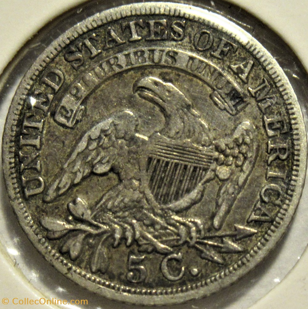 1837 Half Dime - 5 Cents - Repunched Date 3 monnaies monde etats unis 1837 half dime 5 cents repunched date