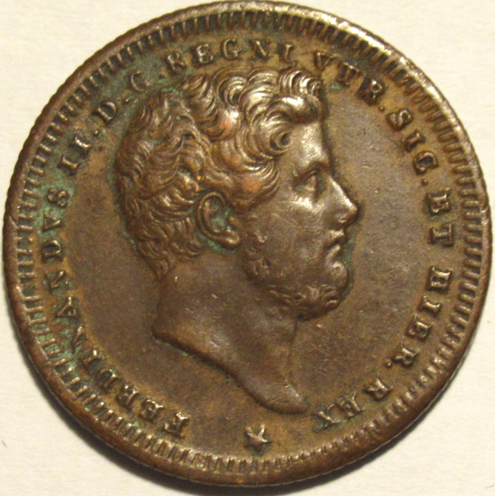1843 Royaume de Naples, 2 Tornesi - Ferdinando II monnaies monde italie 1843 royaume de naples 2 tornesi ferdinando ii
