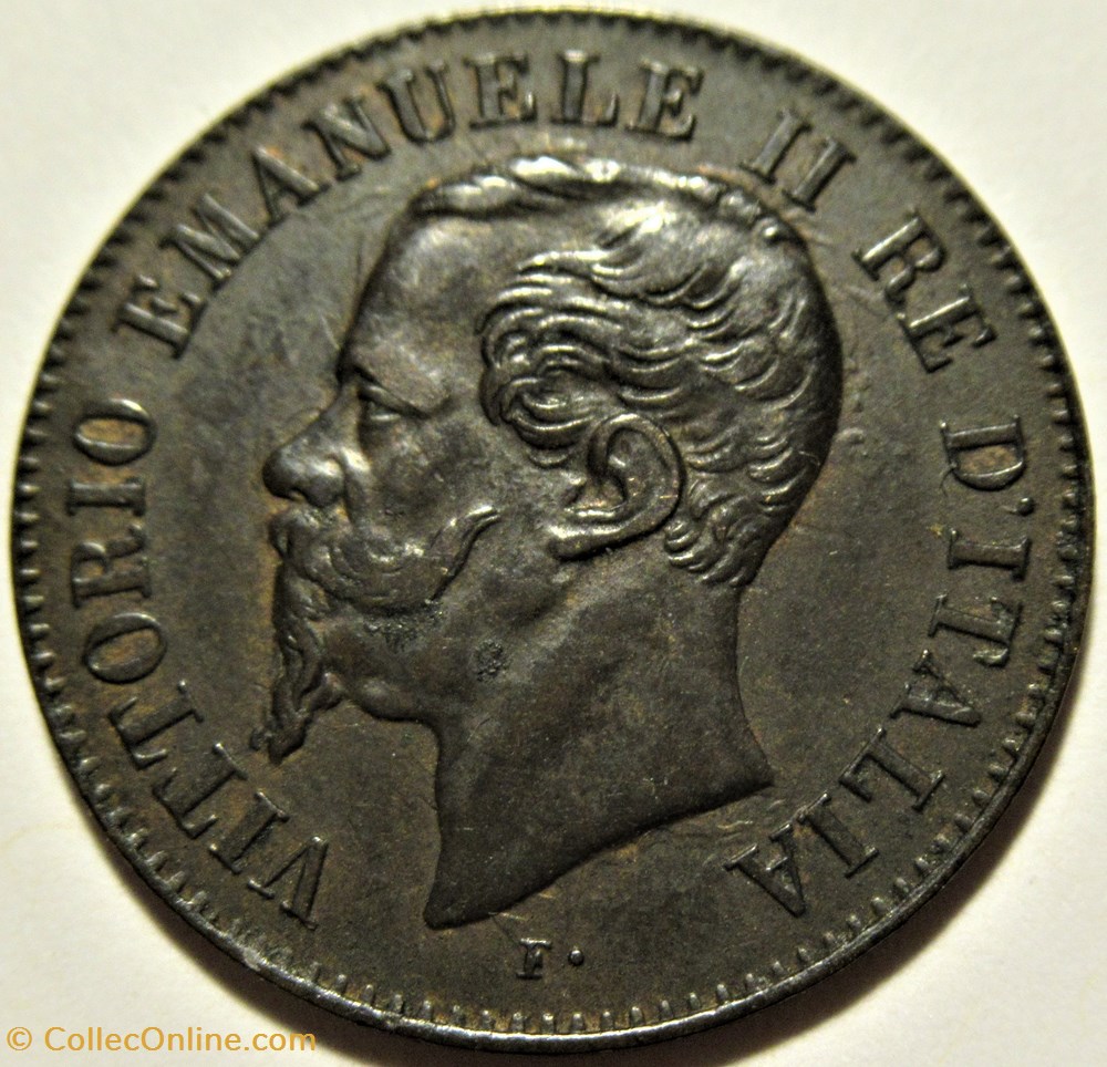 1867 Royaume d'Italie, 2 Centesimi, Milano - Vittorio Emanuele II (ex.3) Error 2 monnaies monde 1867 royaume italie 2 centesimi milano vittorio emanuele ii ex 3 error
