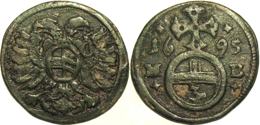 monnaies europe medievale saint empire romain germanique 1695 silesia 3 pfennige leopold i holy roman emperor