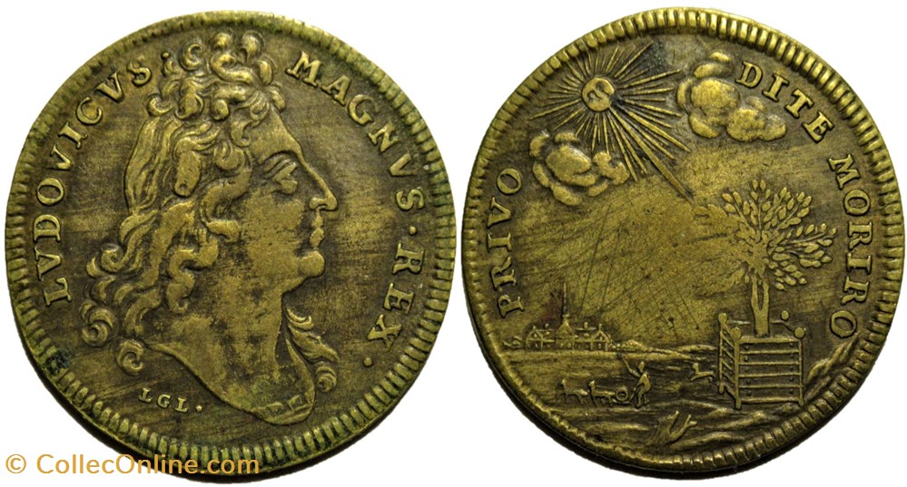 Louis XIV - ca.1700 Jeton de Nuremberg monnaies paranumismatique jetons poids louis xiv ca 1700 jeton de nuremberg