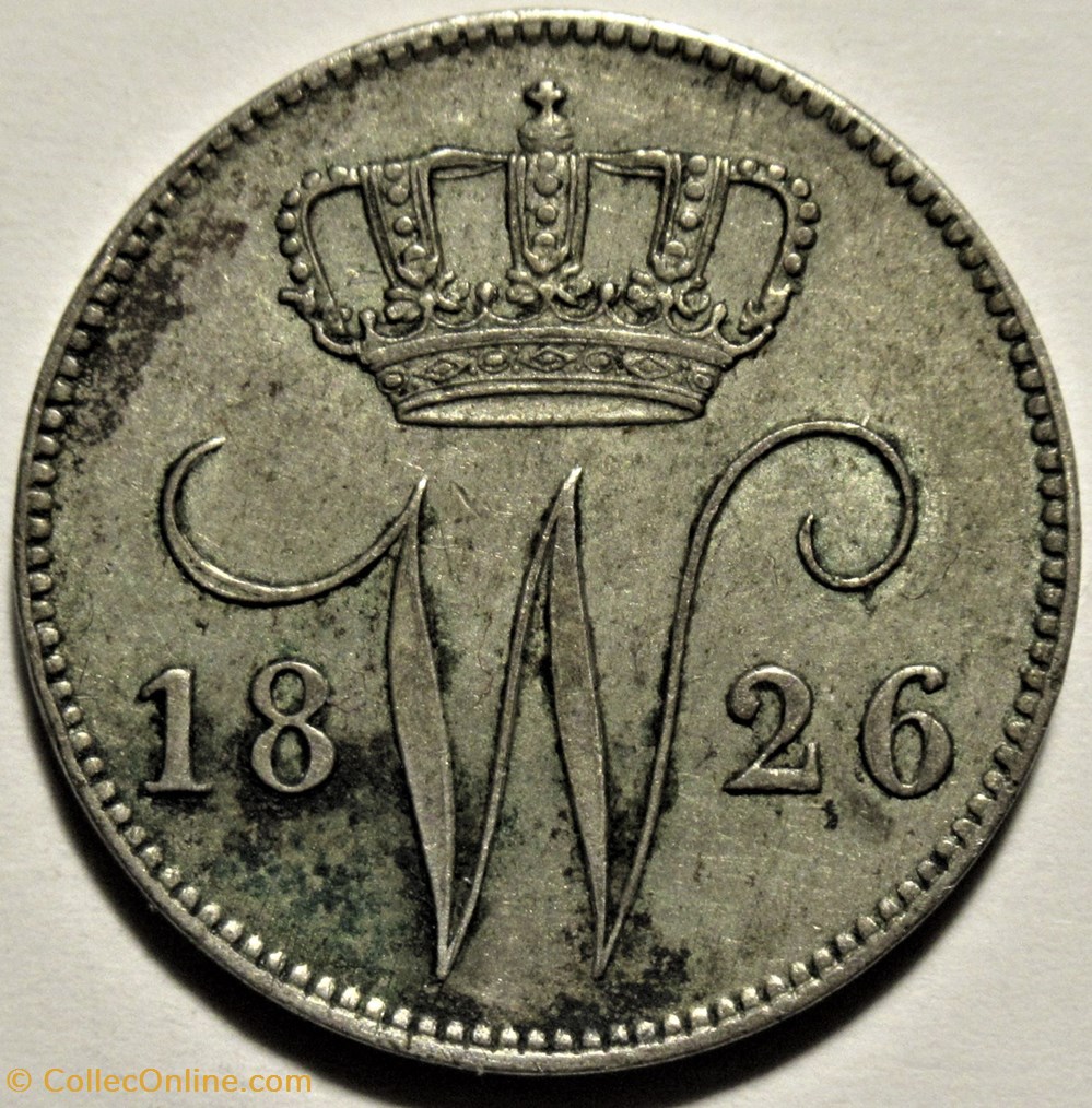 Willem I of Nederland - 25 Cents 1826 Brussels 2 monnaies monde pays bas willem i of nederland 25 cents 1826 brussels