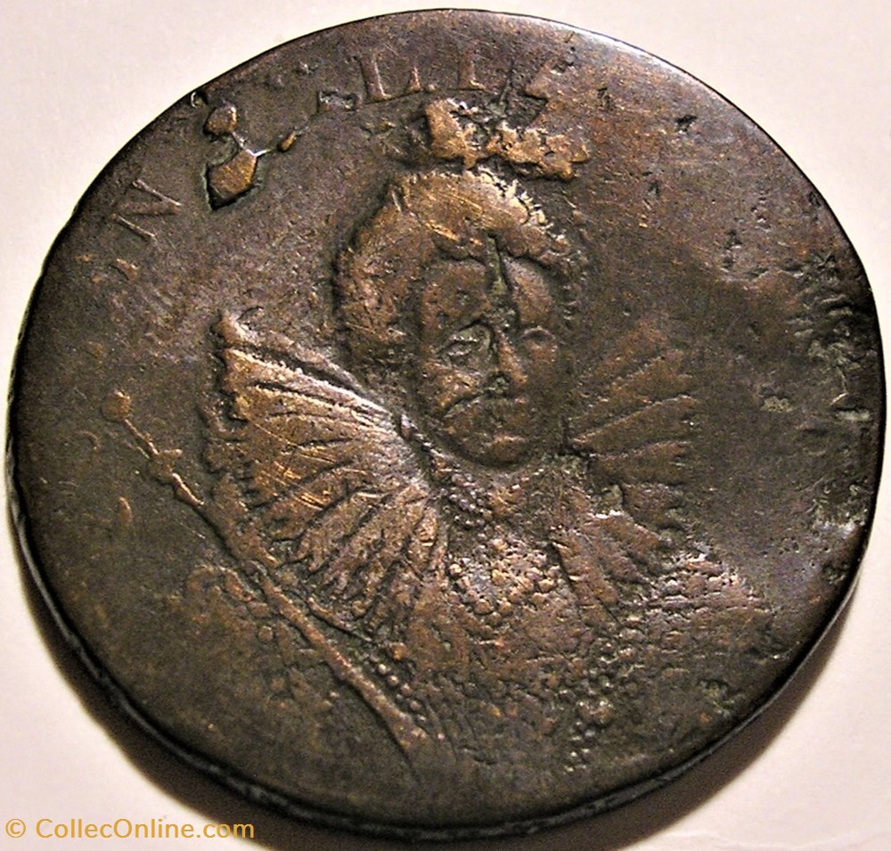 monnaie monde royaume uni 1794 halfpenny elizabeth i chichester sussex england